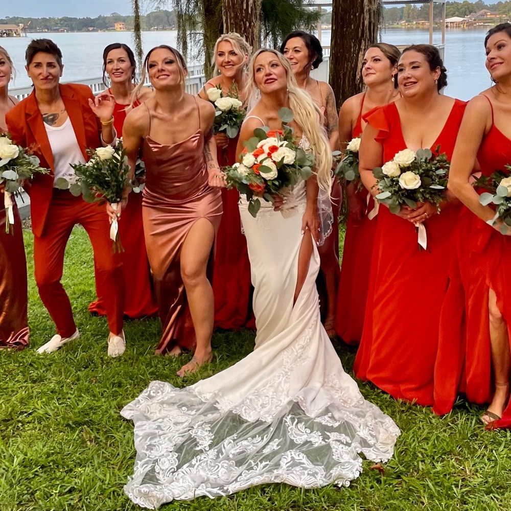 Custom Bridal Dress w/ Straps & Slit